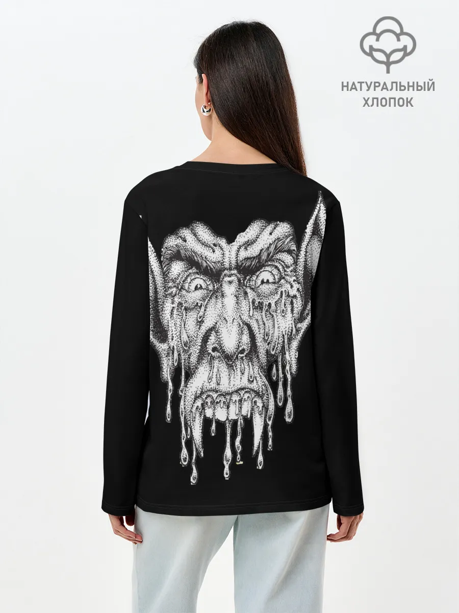 Лонгслив женский. Хлопок / Кровожадный вампир