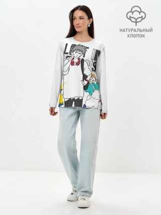 Лонгслив женский. Хлопок / Мегуми - Jujutsu Kaisen