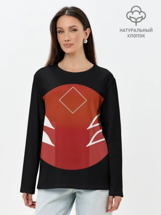 Лонгслив женский. Хлопок / Японская лисица