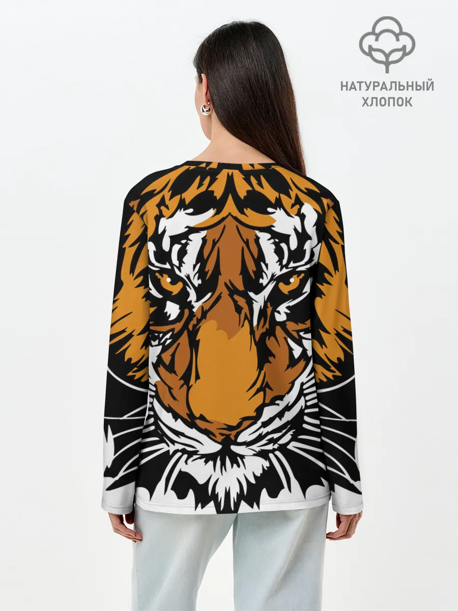 Лонгслив женский. Хлопок / Взгляд хозяина джунглей