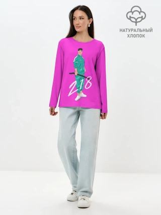 Лонгслив женский. Хлопок / Опасный 218