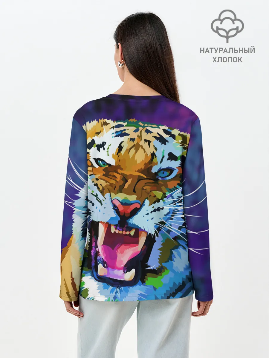 Лонгслив женский. Хлопок / Рычащий Шархан