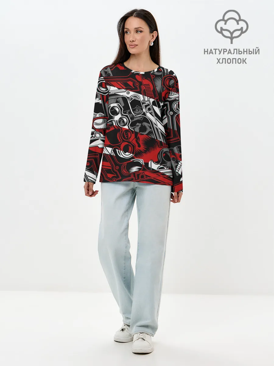 Лонгслив женский. Хлопок / Оружейный барон
