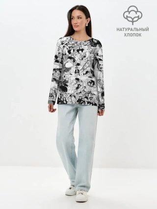 Лонгслив женский. Хлопок / One Piece Манга страницы