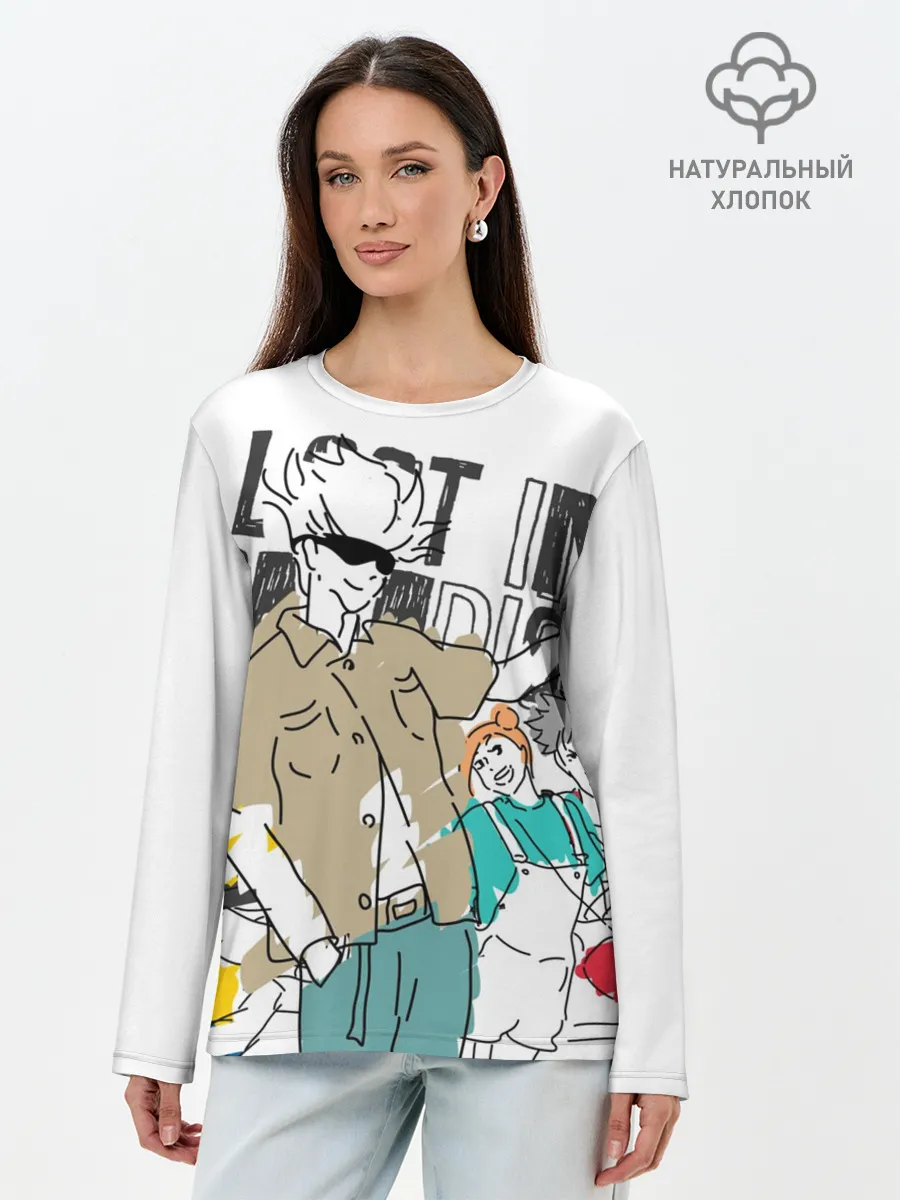 Лонгслив женский. Хлопок / Сатору Годжо - Jujutsu Kaisen