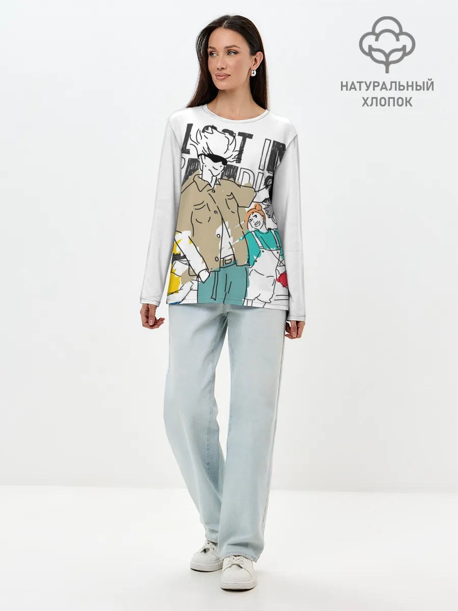 Лонгслив женский. Хлопок / Сатору Годжо - Jujutsu Kaisen