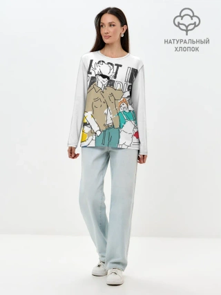 Лонгслив женский. Хлопок / Сатору Годжо - Jujutsu Kaisen