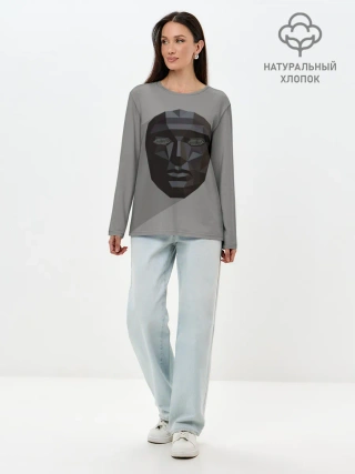 Лонгслив женский. Хлопок / ИГРА В КАЛЬМАРА РАСПОРЯДИТЕЛЬ | SQUID GAME