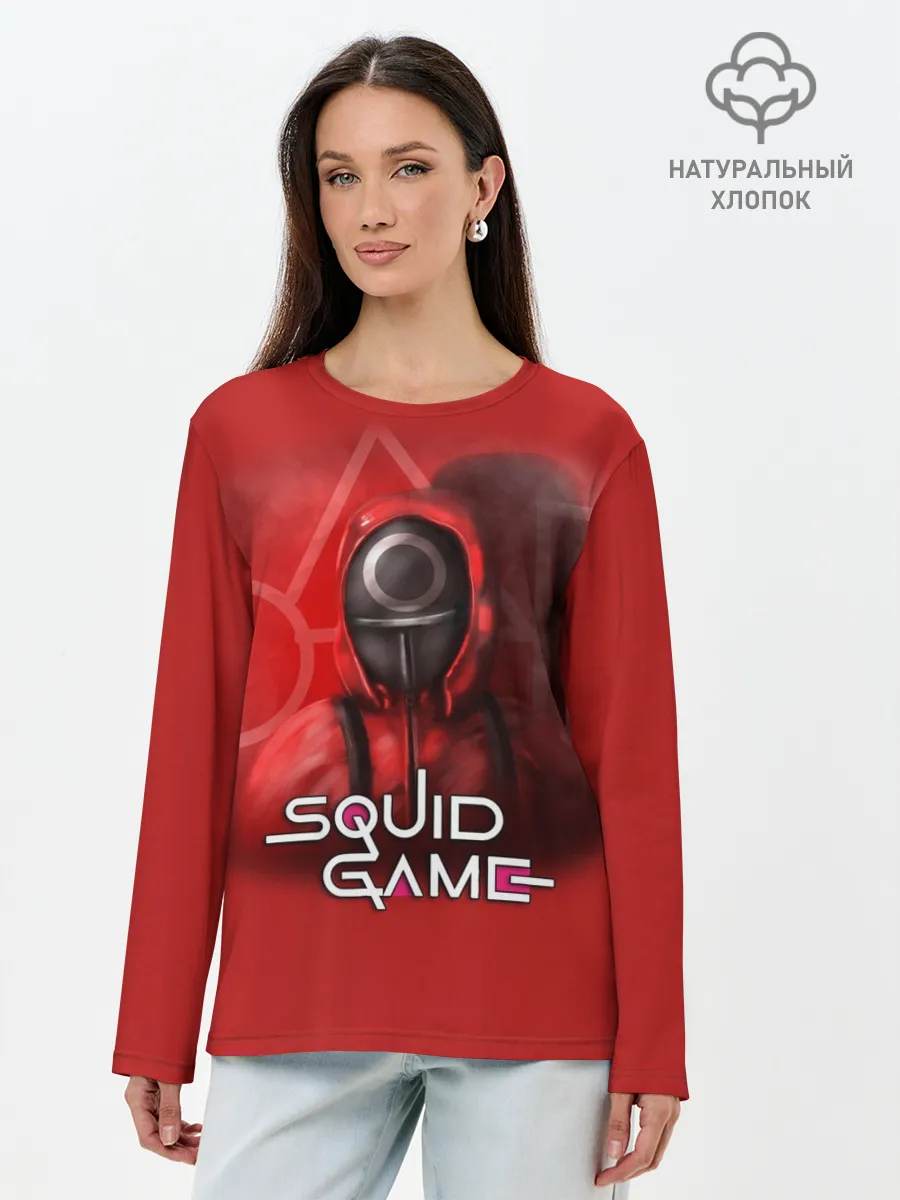 Лонгслив женский. Хлопок / ИГРА В КАЛЬМАРА | КРУГ