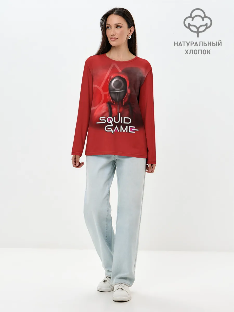 Лонгслив женский. Хлопок / ИГРА В КАЛЬМАРА | КРУГ