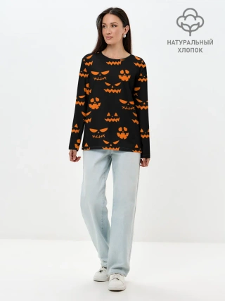 Лонгслив женский. Хлопок / SMILE HALLOWEEN