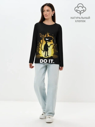Лонгслив женский. Хлопок / Чертенок Do it