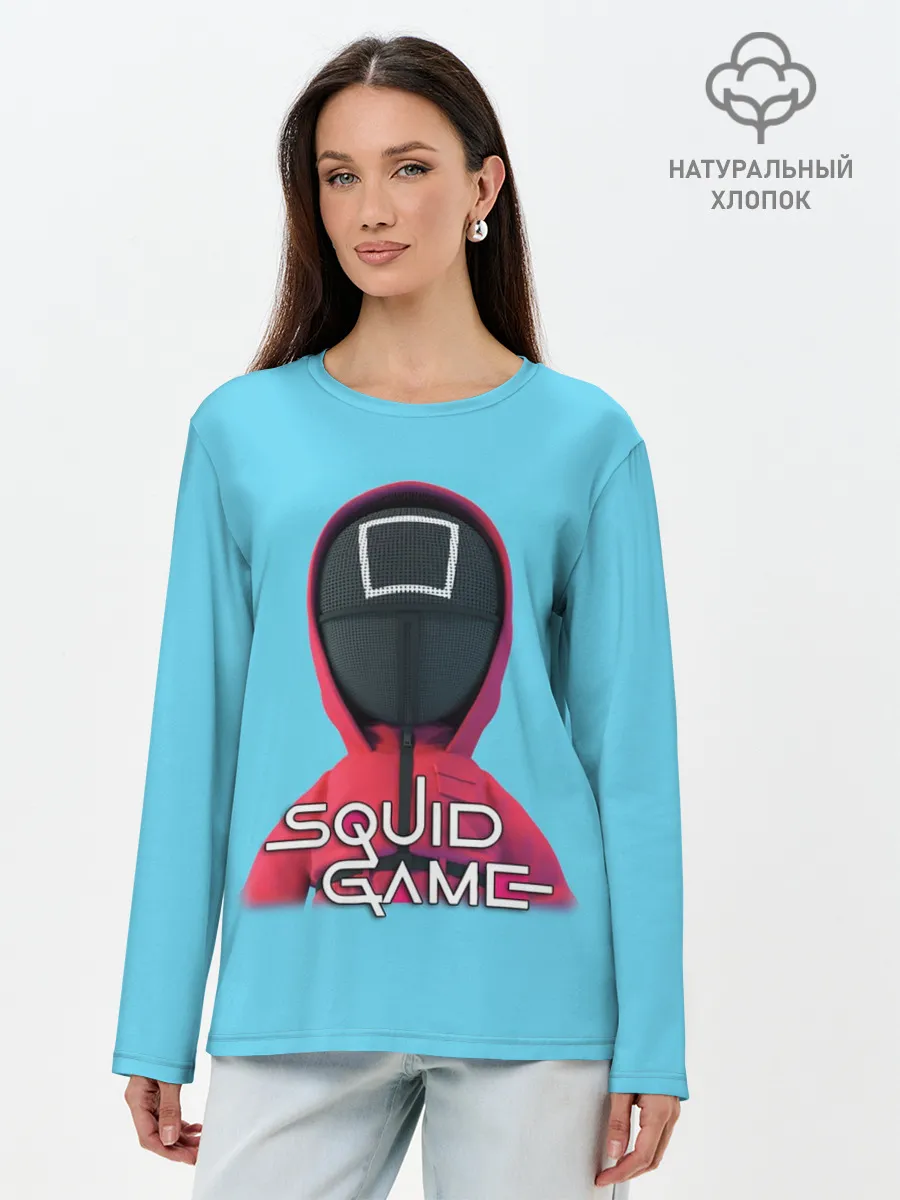 Лонгслив женский. Хлопок / Squid game квадрат - Игра в кальмара