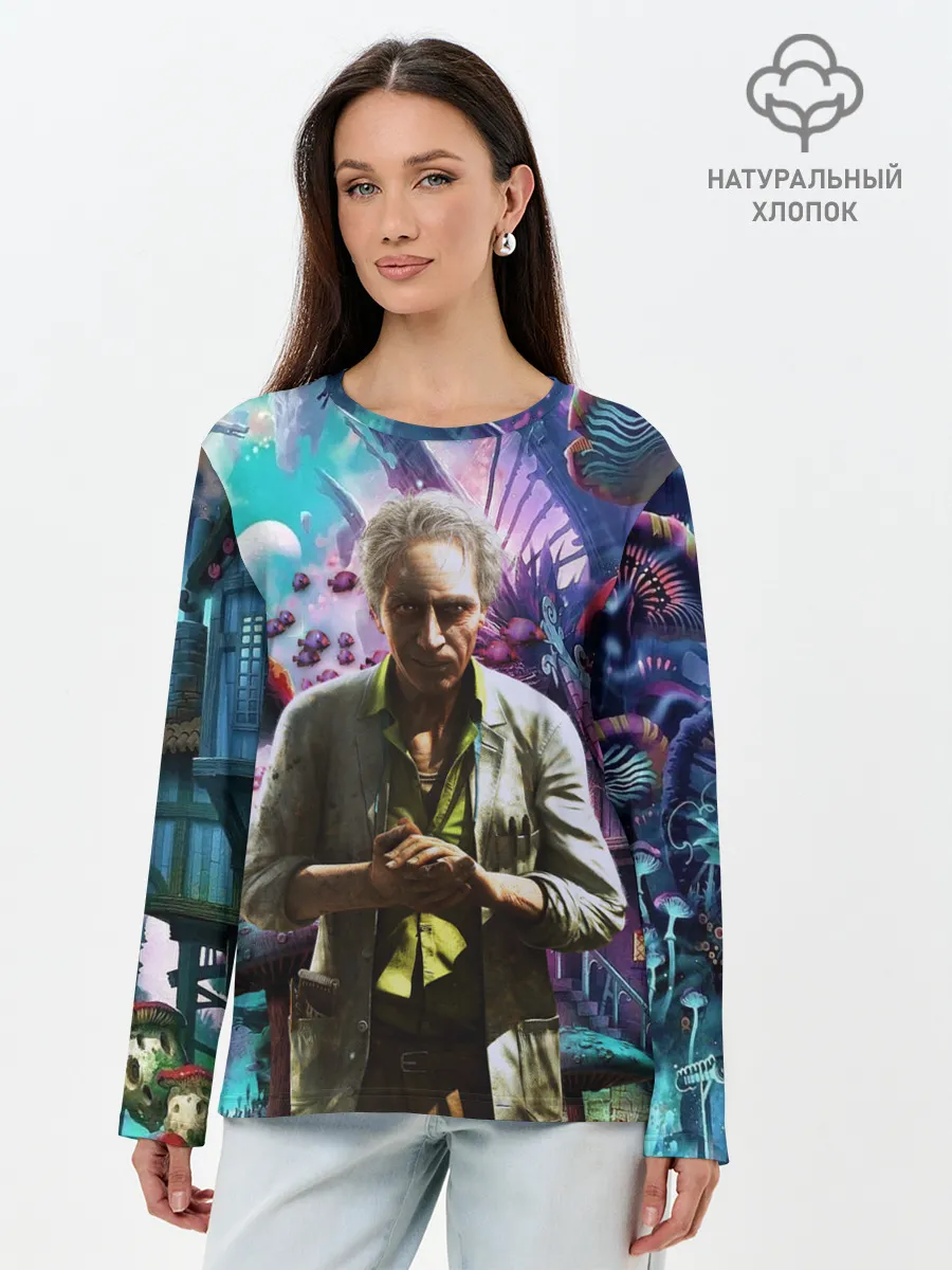 Лонгслив женский. Хлопок / MushroomTrip