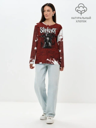 Лонгслив женский. Хлопок / Слипкнот Гранж | Slipknot Rock Goat