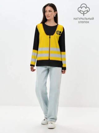 Лонгслив женский. Хлопок / ПРЕССА. Специальный корреспондент.