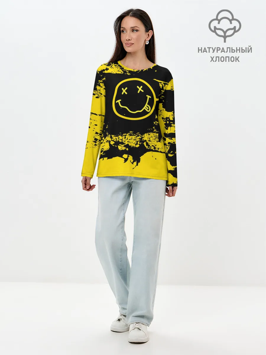 Лонгслив женский. Хлопок / Нирвана Гранж | Nirvana Smile