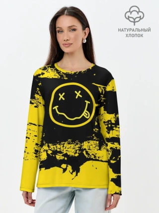 Лонгслив женский. Хлопок / Нирвана Гранж | Nirvana Smile
