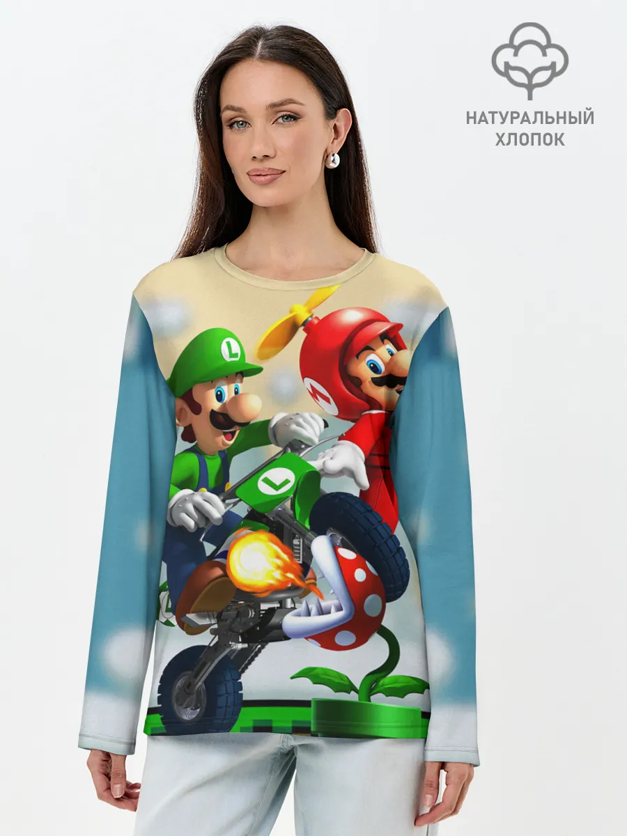 Лонгслив женский. Хлопок / MarioHelmet