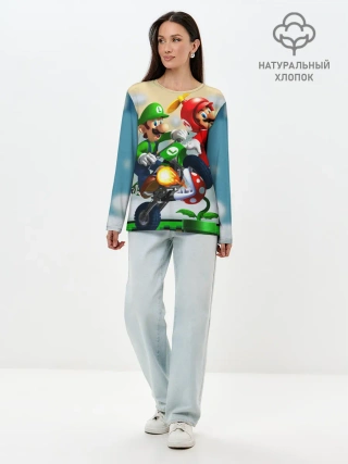 Лонгслив женский. Хлопок / MarioHelmet