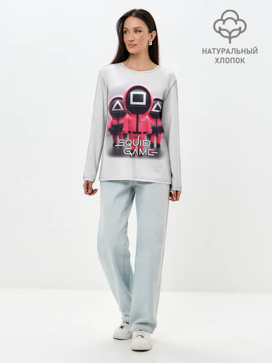 Лонгслив женский. Хлопок / SQUID GAME СОТРУДНИКИ | ИГРА В КАЛЬМАРА