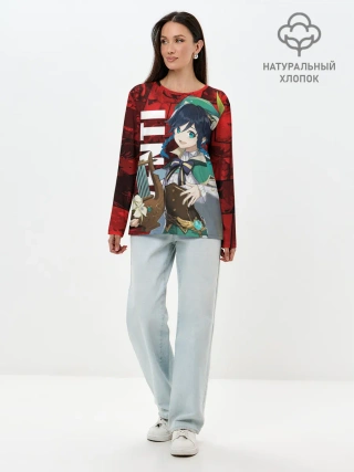 Лонгслив женский. Хлопок / Венти | Genshin Impact