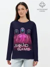 Лонгслив женский. Хлопок / ИГРА В КАЛЬМАРА ЛЮДИ В МАСКАХ