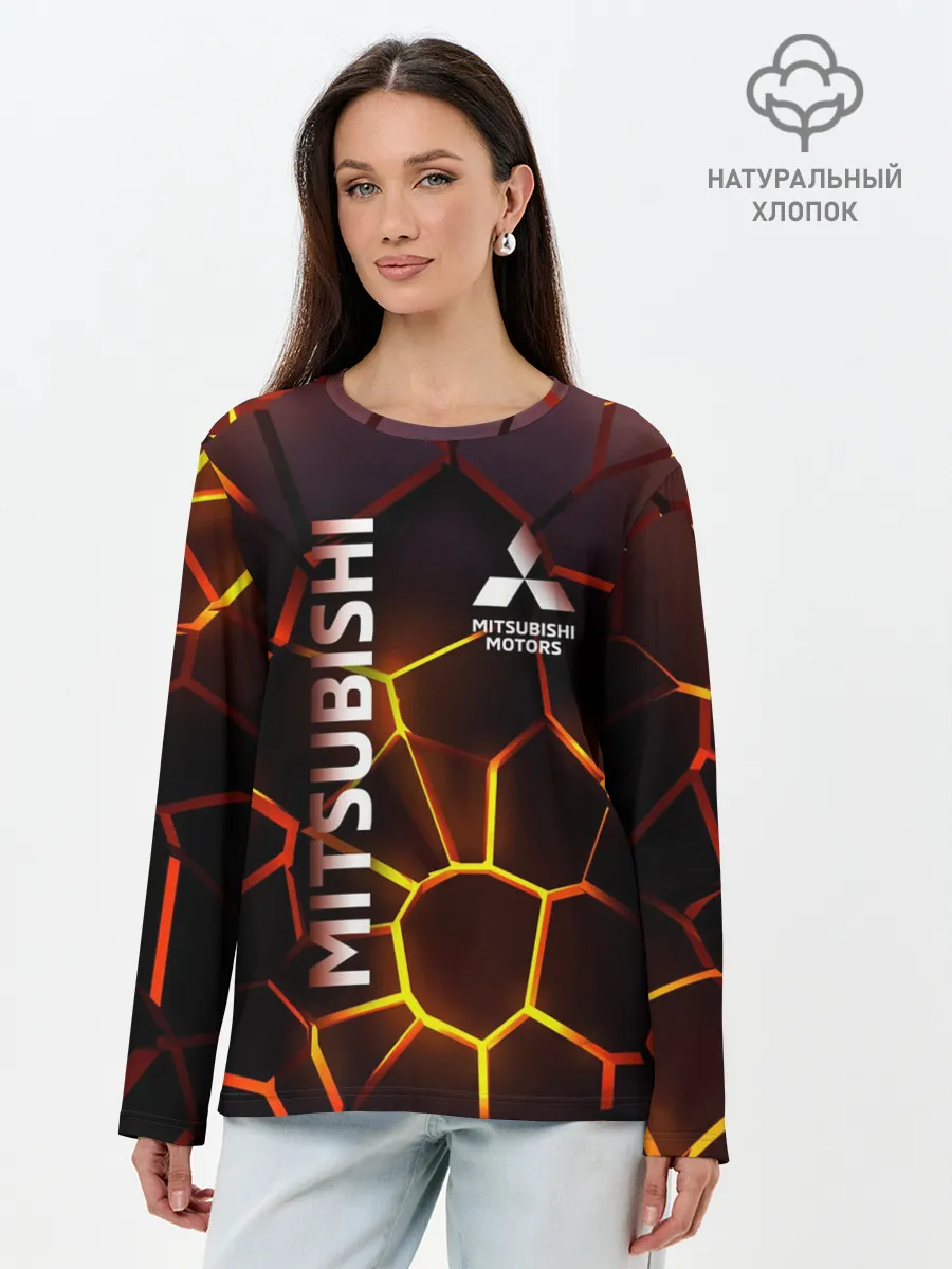Лонгслив женский. Хлопок / Митсубиси подсветка 3D плит