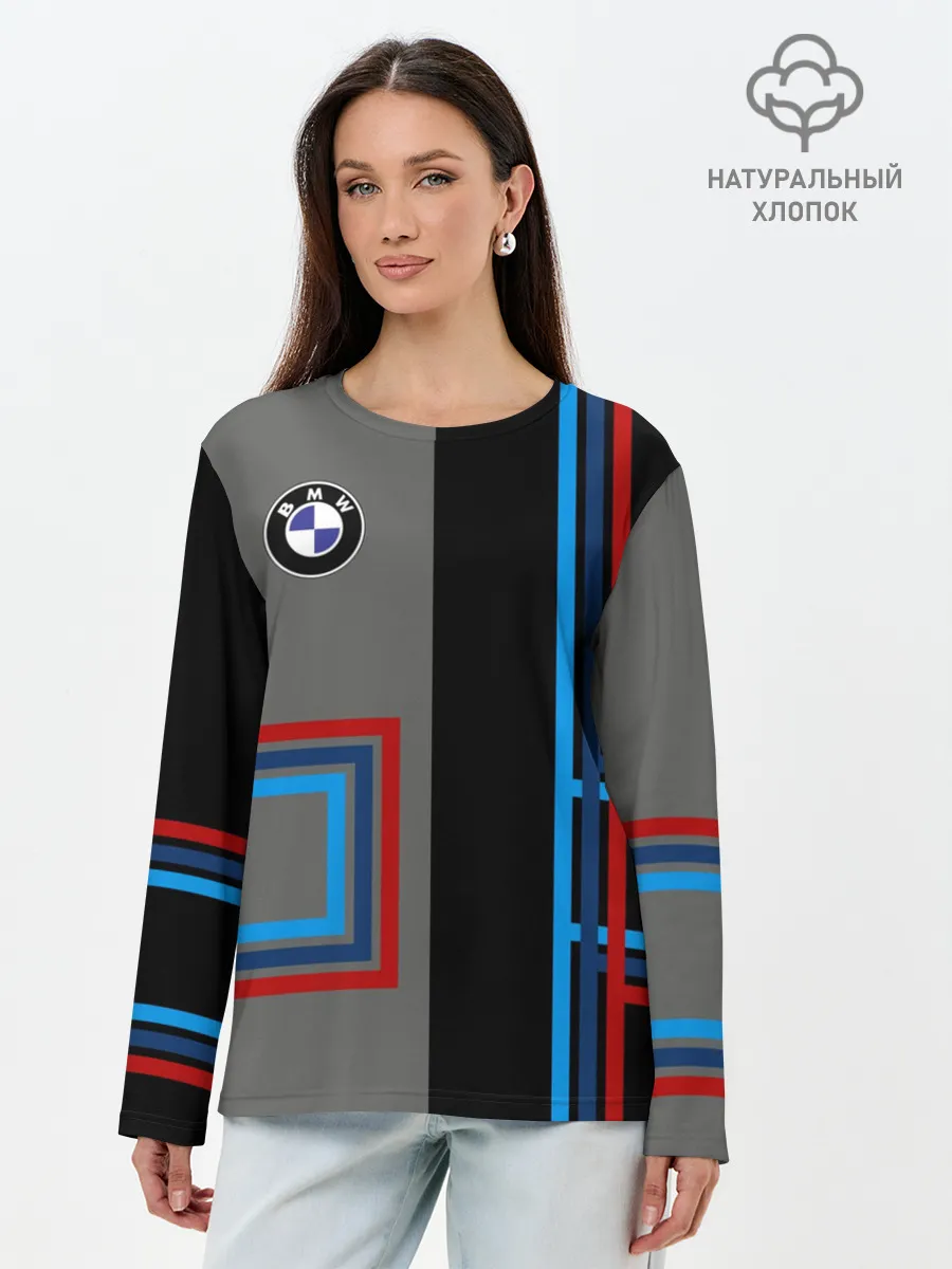 Лонгслив женский. Хлопок / Автомобиль BMW | БМВ