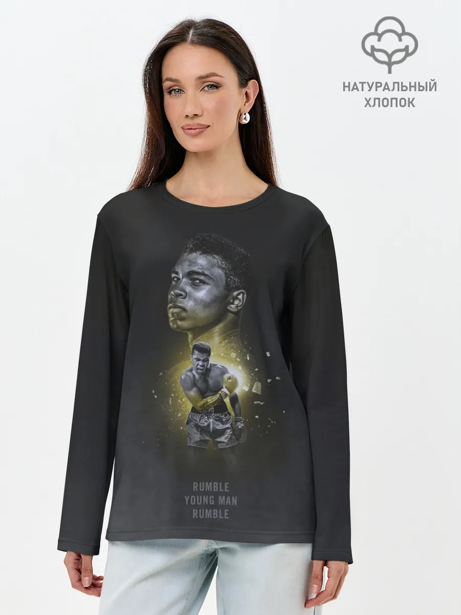 Лонгслив женский. Хлопок / Дерись смолоду