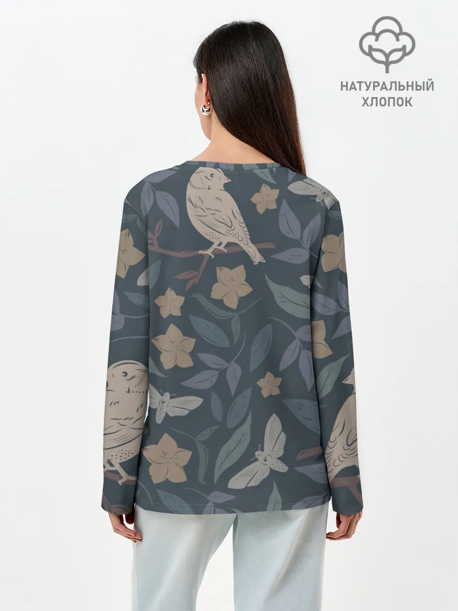 Лонгслив женский. Хлопок / Летняя полночь