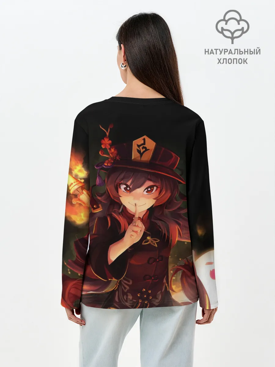 Лонгслив женский. Хлопок / Hu Tao GENSHIN IMPACT