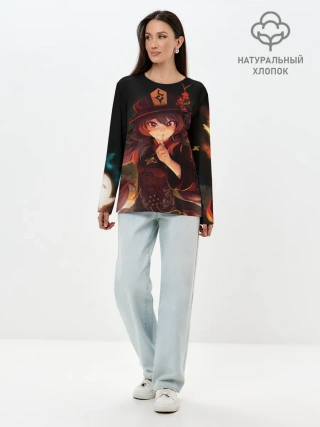 Лонгслив женский. Хлопок / Hu Tao GENSHIN IMPACT