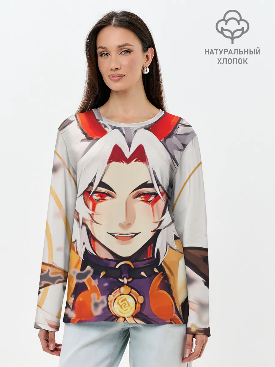 Лонгслив женский. Хлопок / Arataki Itto Genshin Impact