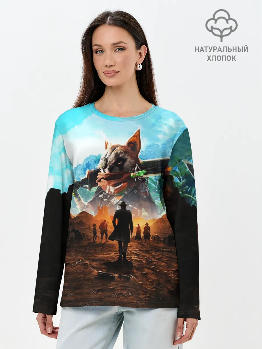 Лонгслив женский. Хлопок / Biomutant | Биомутант