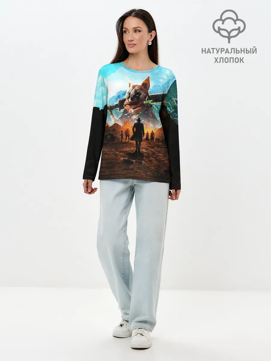 Лонгслив женский. Хлопок / Biomutant | Биомутант