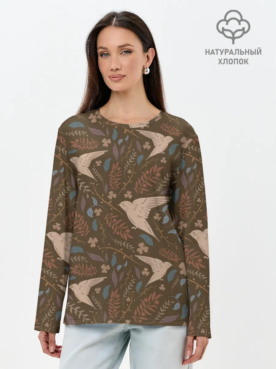 Лонгслив женский. Хлопок / Литой стриж