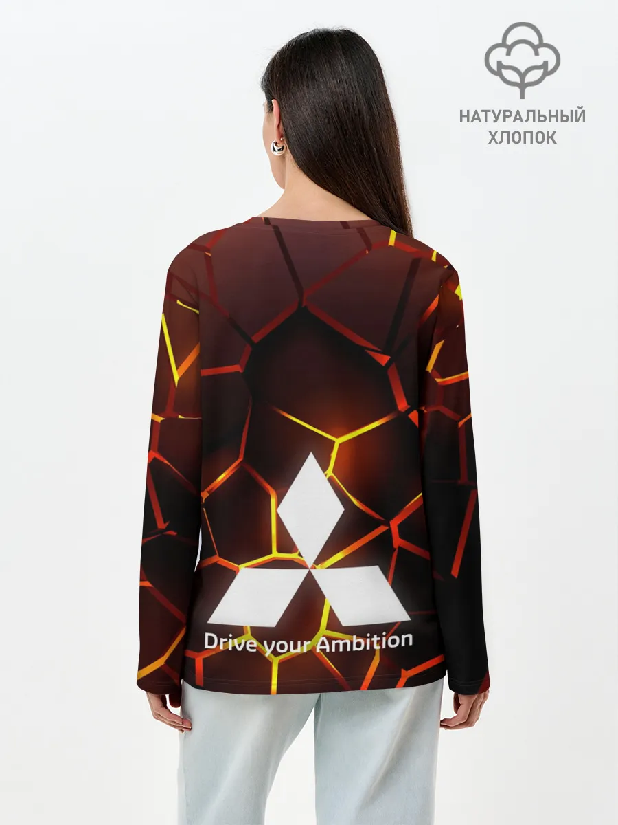 Лонгслив женский. Хлопок / 3D плиты с подсветкой | Митсубиси