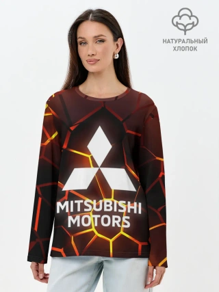 Лонгслив женский. Хлопок / 3D плиты с подсветкой | Митсубиси