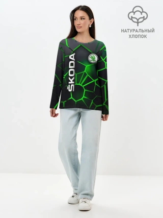 Лонгслив женский. Хлопок / 3D плиты с подсветкой Шкода