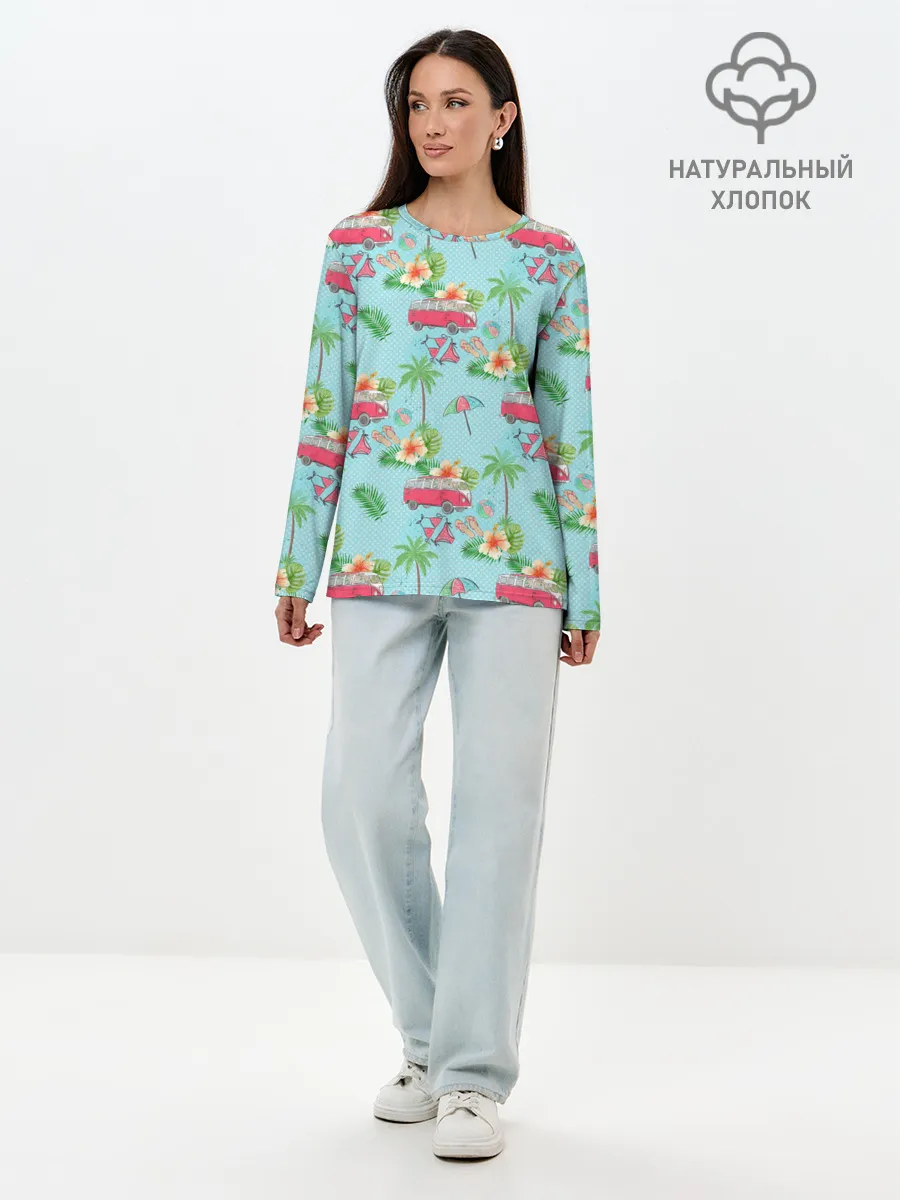 Лонгслив женский. Хлопок / Путешествие хиппи