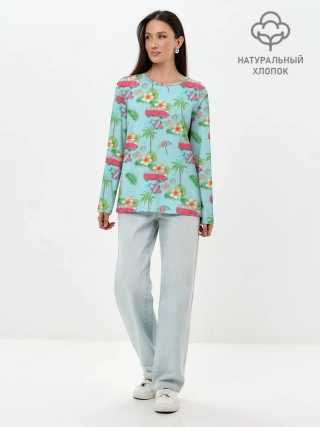 Лонгслив женский. Хлопок / Путешествие хиппи