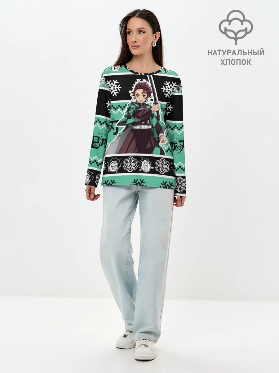 Лонгслив женский. Хлопок / ТАНДЖИРО КАМАДО