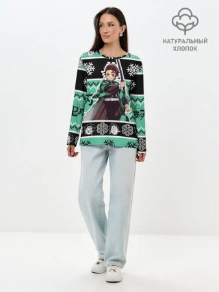 Лонгслив женский. Хлопок / ТАНДЖИРО КАМАДО