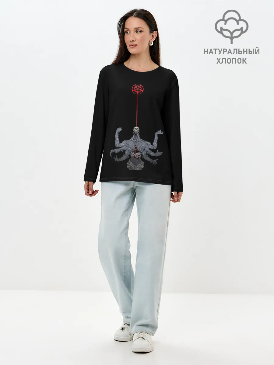 Лонгслив женский. Хлопок / ложный бог