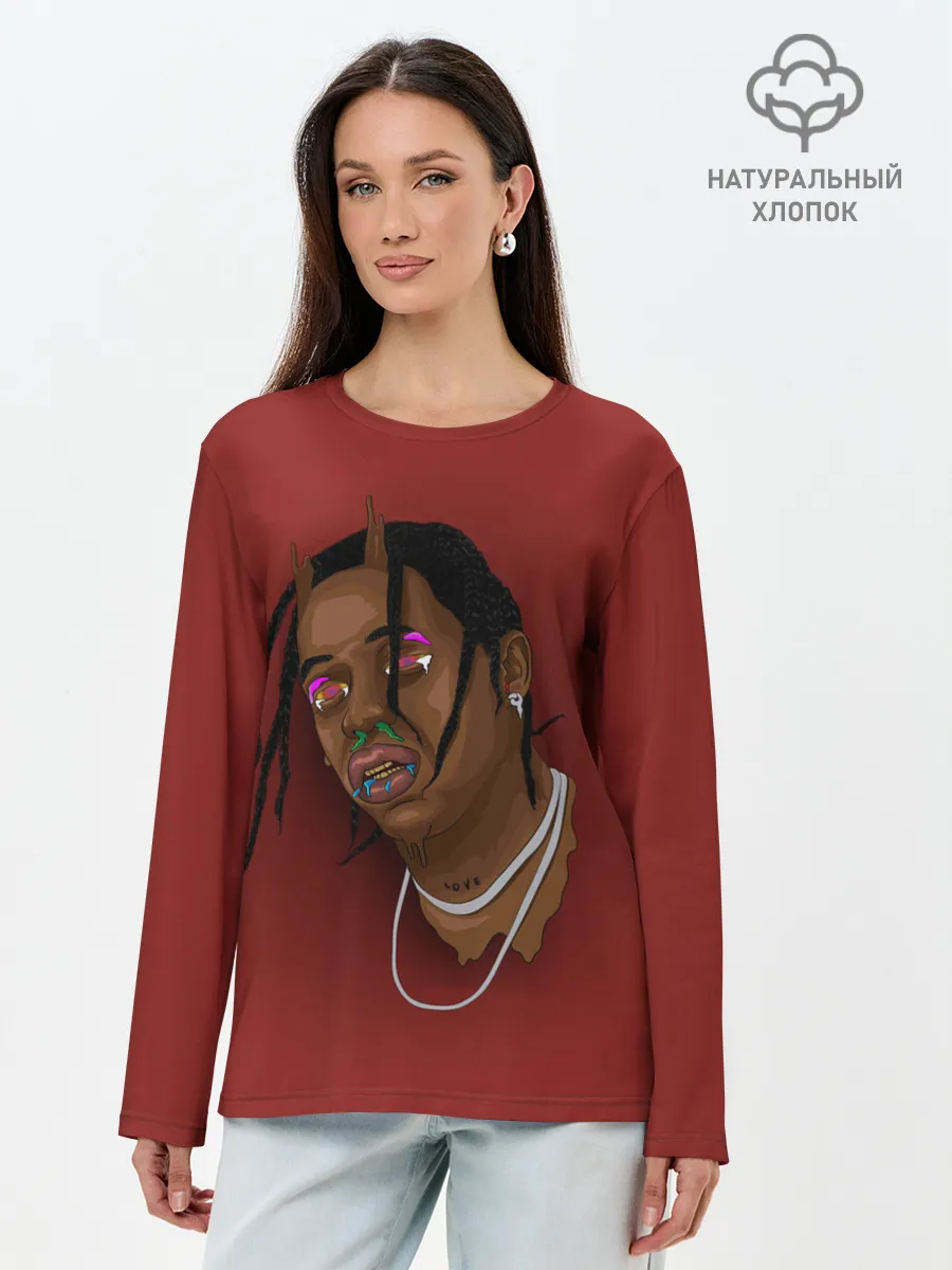 Лонгслив женский. Хлопок / Поплывший Тревис