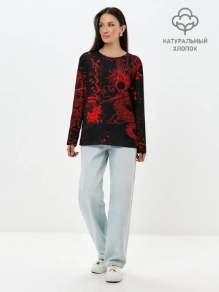 Лонгслив женский. Хлопок / ТОКИЙСКИЕ МСТИТЕЛИ КРАСНЫЙ ДРАКОН