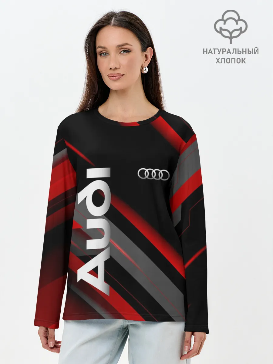 Лонгслив женский. Хлопок / Геометрия Ауди