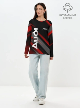 Лонгслив женский. Хлопок / Геометрия Ауди
