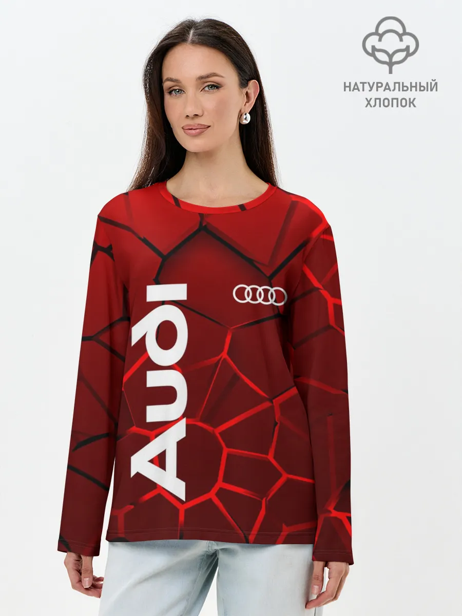 Лонгслив женский. Хлопок / АУДИ - 3D плиты с подсветкой